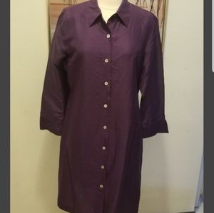 Dark purple 100% silk long shirt